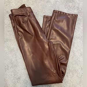 new Abercrombie brown leather pants